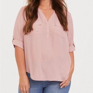 Torrid Blush Pink Georgette ‘Harper’ Blouse - NWT